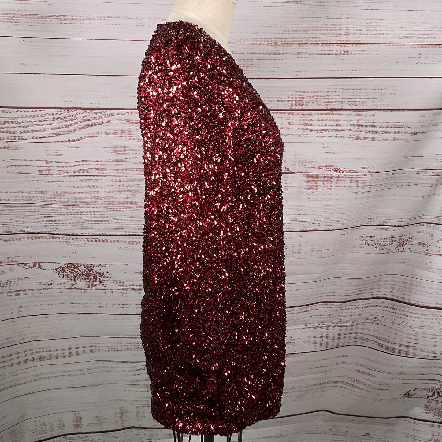 SEZANE Women's Cocktail Sequin Long Sleeve Mini Pullover Dress- SZ 34