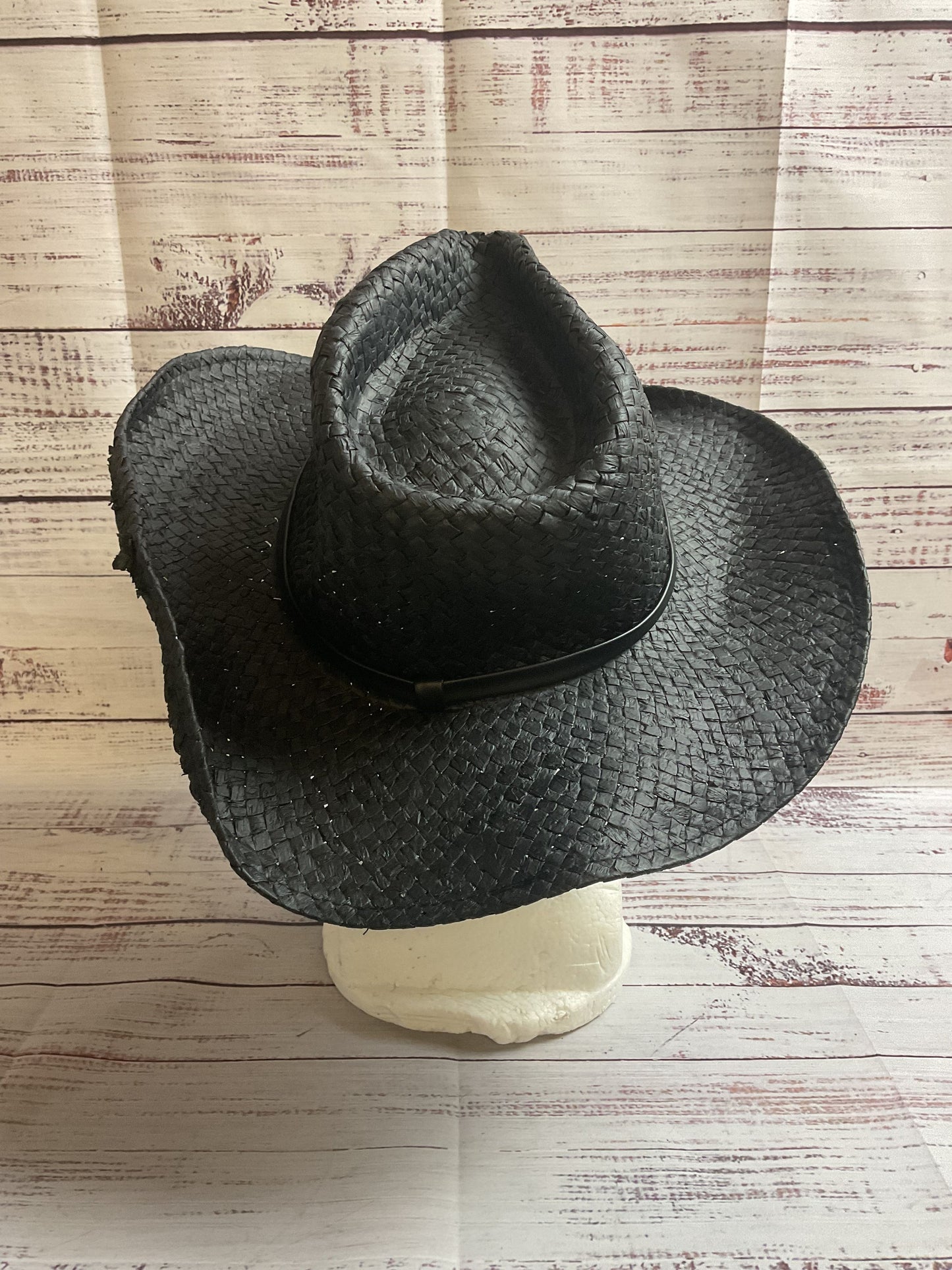 Von Dutch Black Straw Cowboy Hat - Size OS