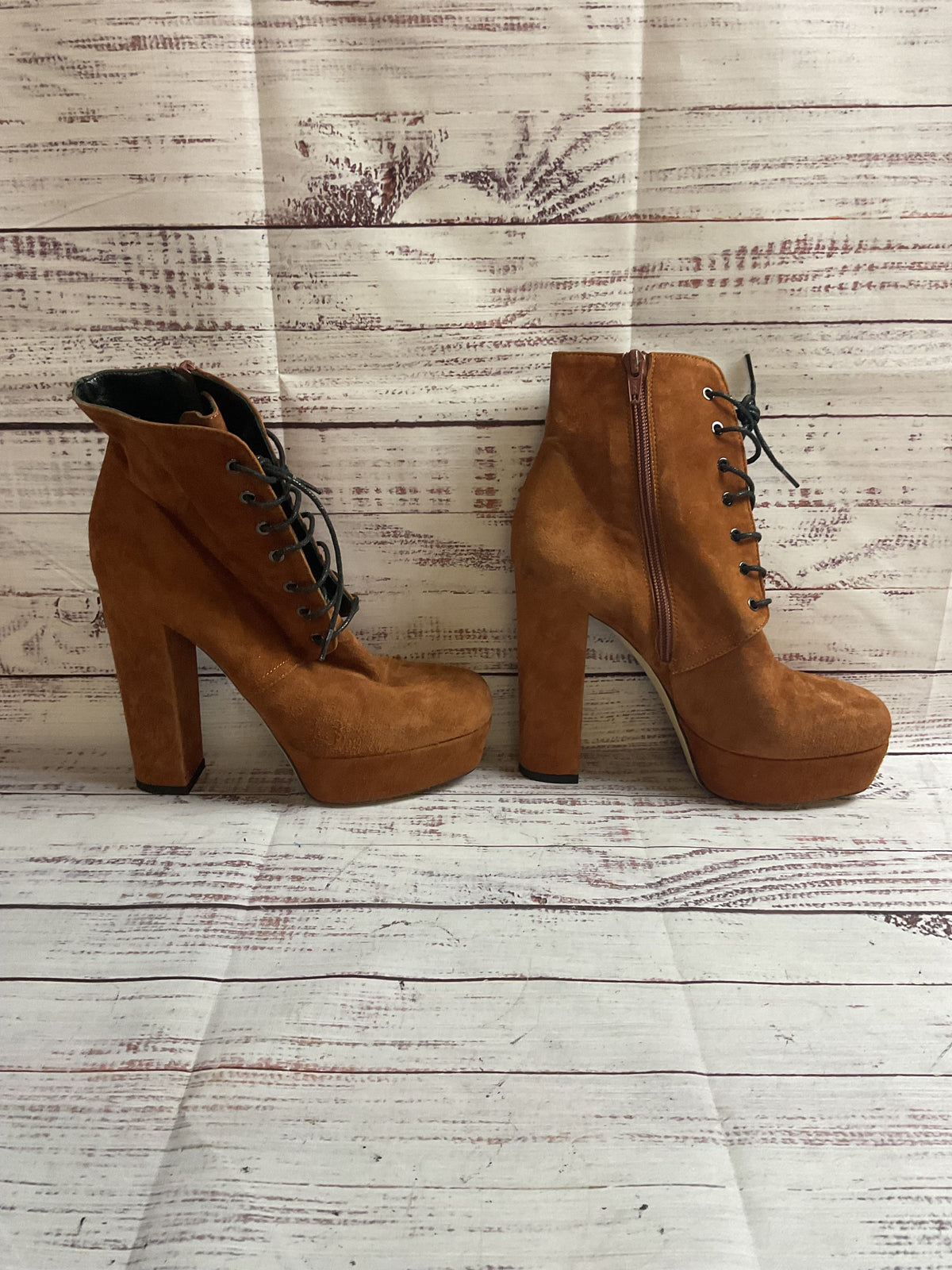 Giampaolo Viozzi Brown Lace-Up Pump Boot Women 38