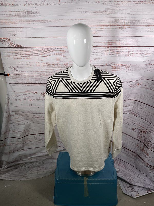 NEW Sean John Heather Grey & Black Top Pattern Pullover Long Sleeve Size 3XL