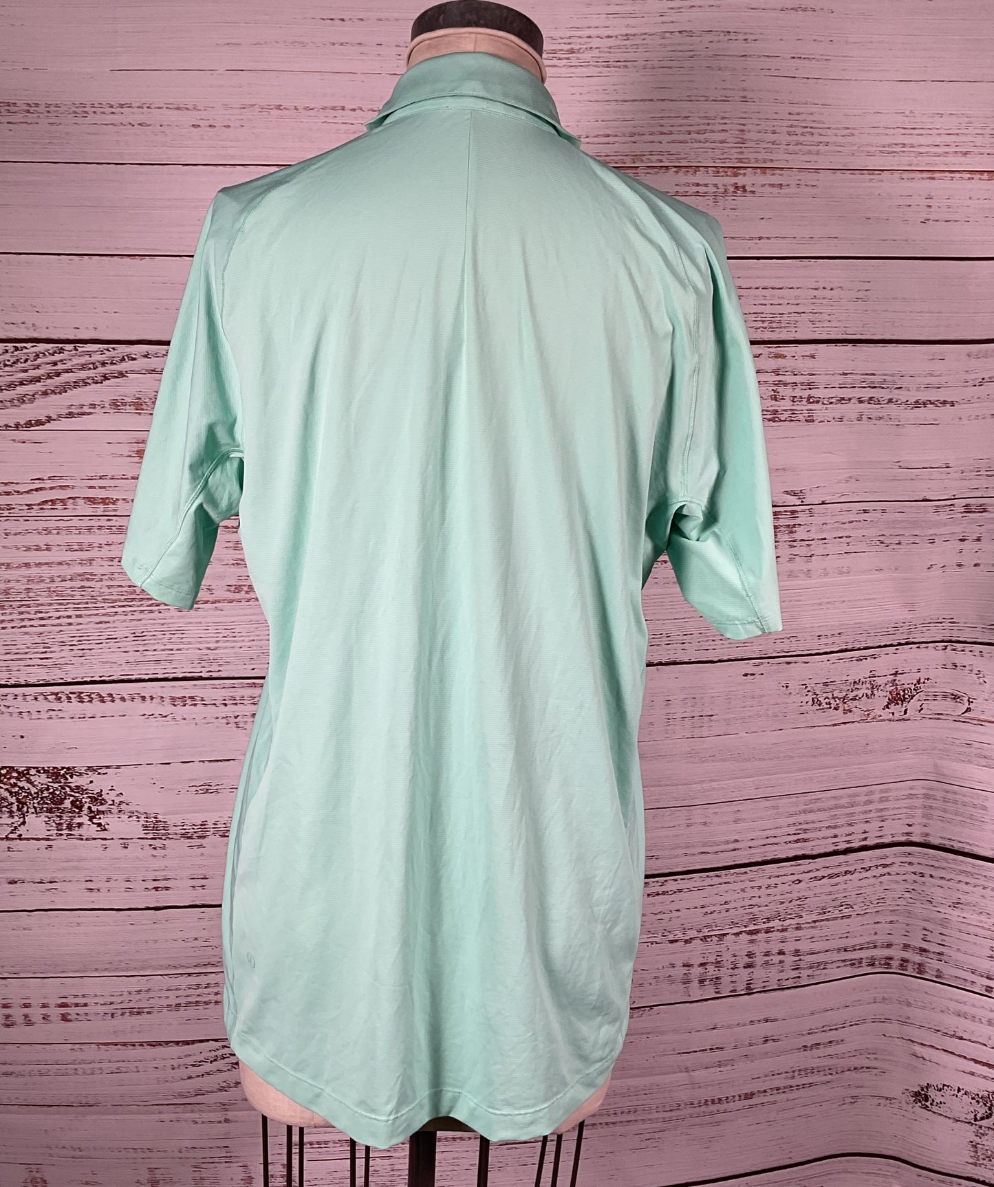 Lululemon Snap Front Performance Short-Sleeve Polo Shirt Green