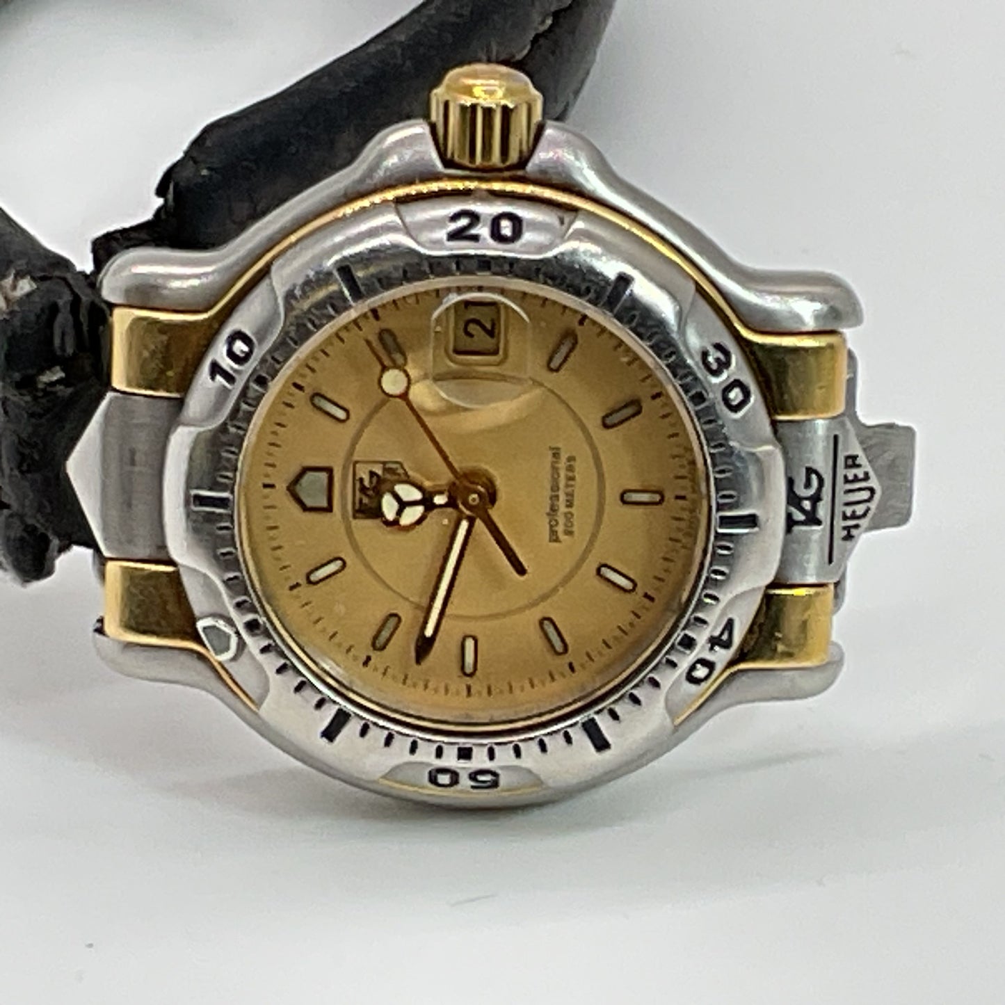VTG. 90's TAG HEUER 6000 Series 2 Tone 18k Gold And Steel WH1353-K0 Womens Watch