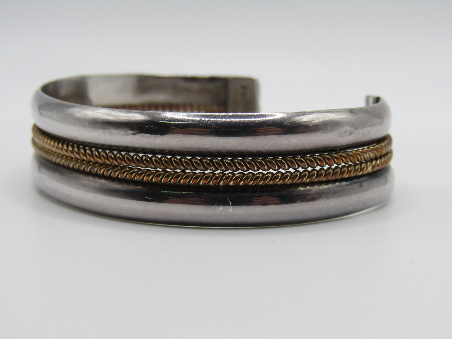 Vintage Fred Maloney Navajo Sterling Silver 12k Gold Filled Cuff Bracelet