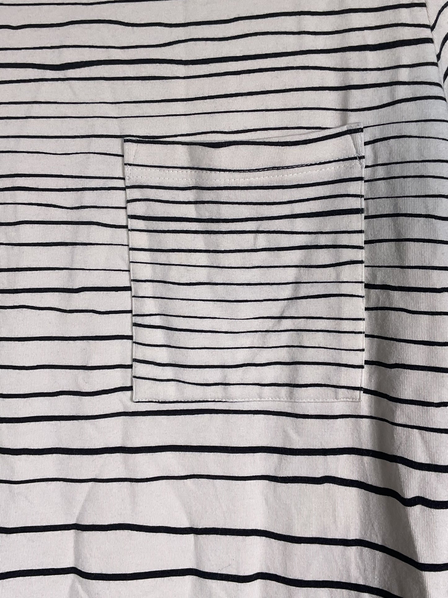 Theory White Black Striped T-Shirt Dress With Pocket - Size S