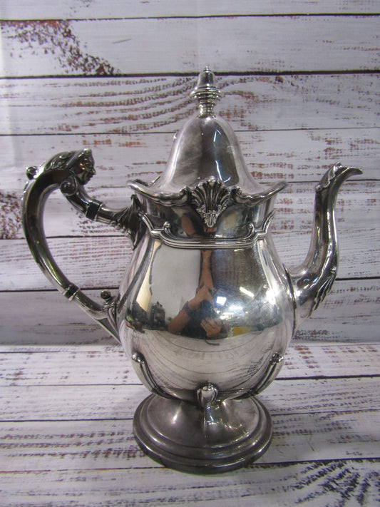 Reed & Barton Baronial Ornate Electroplated Nickel Silver Coffee Pot