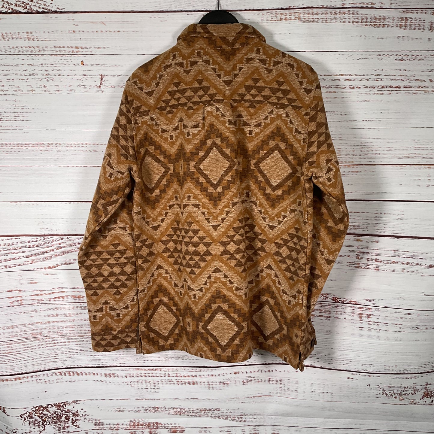 Native Youth Alaric Brown Beige Button Up Flannel Overshirt - Size M
