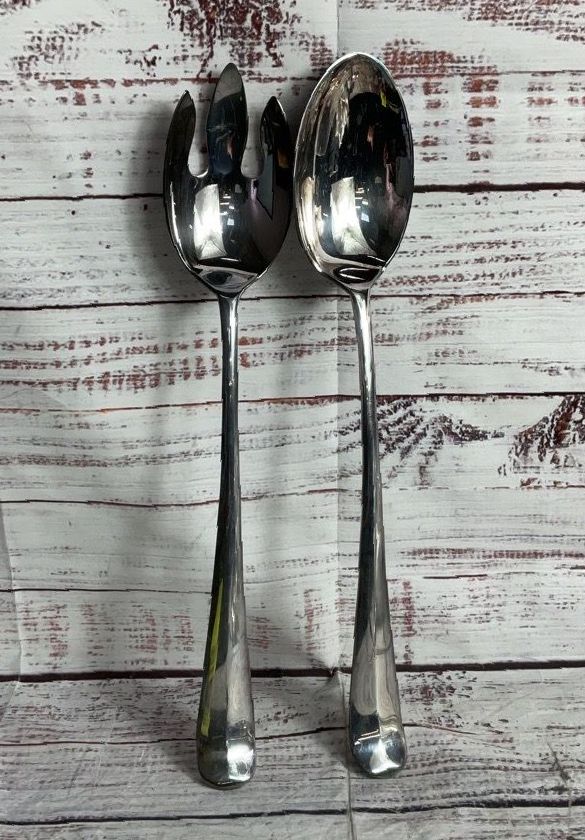 Godinger Buffet 13" Serving Spoon Fork Set Silverplate