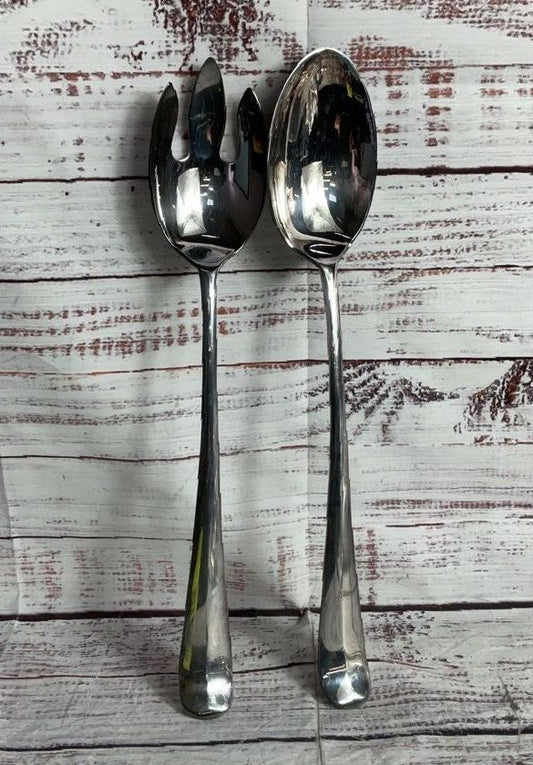 Godinger Buffet 13" Serving Spoon Fork Set Silverplate