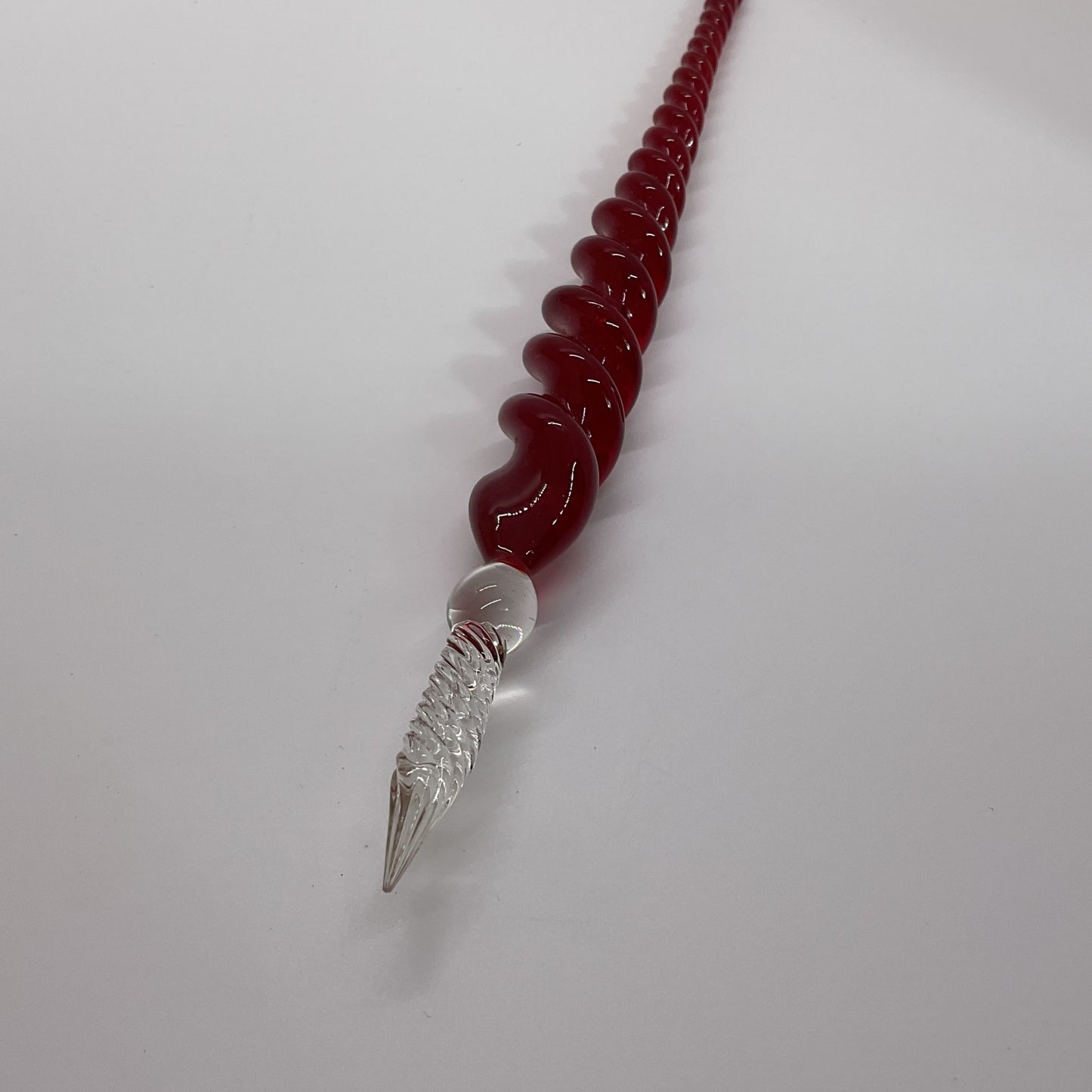 Red Glass Dip Pen- 8"