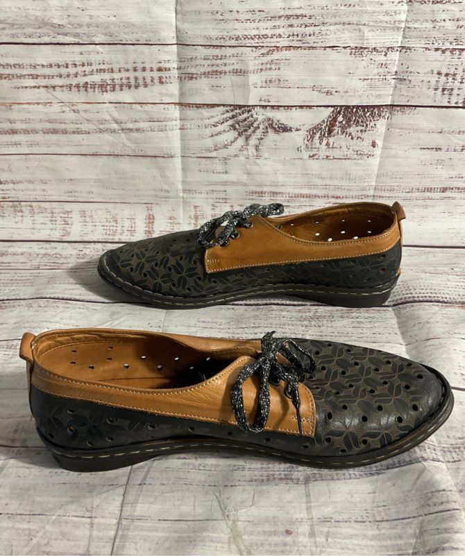 Ethan Valdes Darling Lace Oxford Shoes Lightweight Brown & Black Size 40