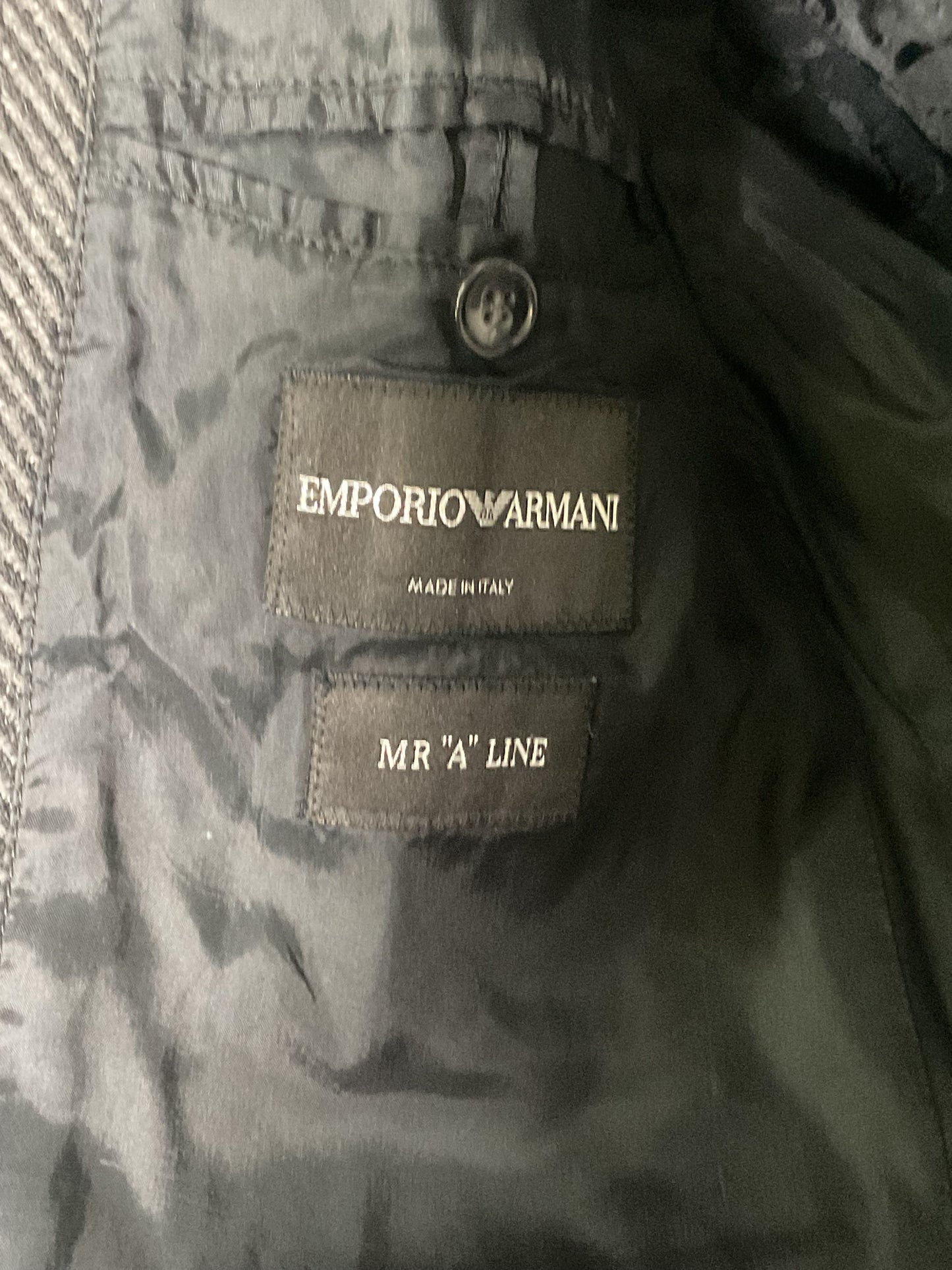 Emporio Armana Dark Gray Wool Button Up Coat - Size 56
