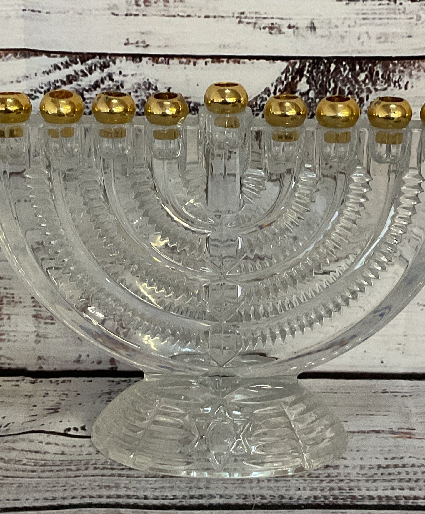 Godinger Crystal Candle Legends Hanukkah Menorah