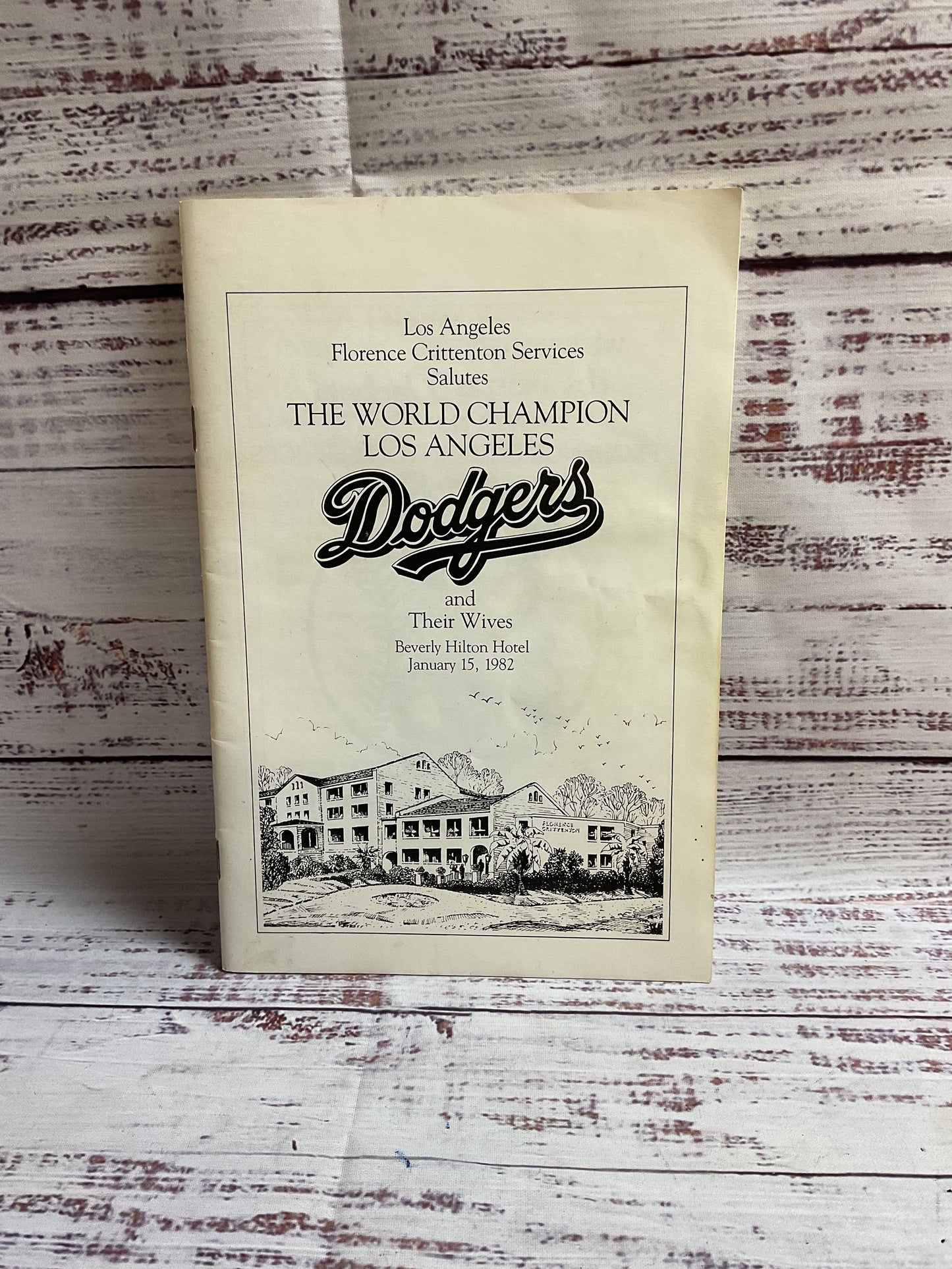 Signed Dodgers Florence Crittenton Services Pamphlet Welch Roenicke Reuss
