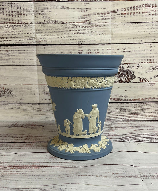 Wedgwood Powder Blue Jasperware Flower Pot Planter