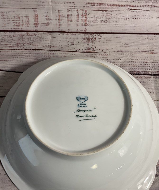 Vintage Thomas Sevres Bavaria Laragossa Hand Painted Apple Art Bowl