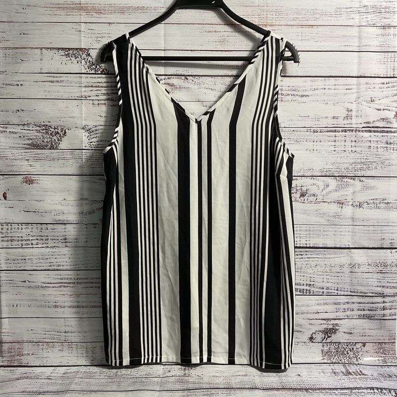 NWT Asos Black & White Striped V-Neck Maternity Tank Top - Size 6
