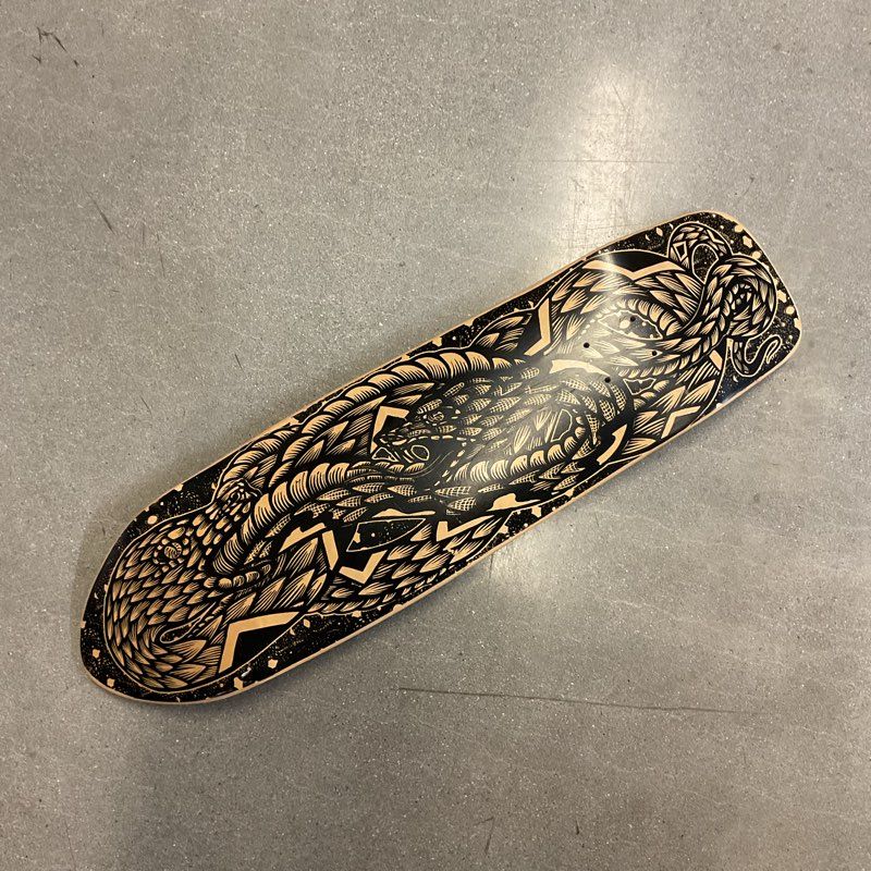 Limited 8/10 Dennis Mcnett 2 Snakes Fighting Woodblock Print Cruiser Skate Deck