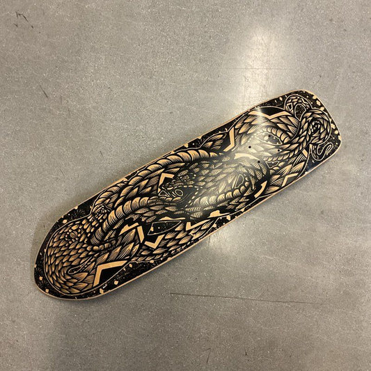 Limited 8/10 Dennis Mcnett 2 Snakes Fighting Woodblock Print Cruiser Skate Deck