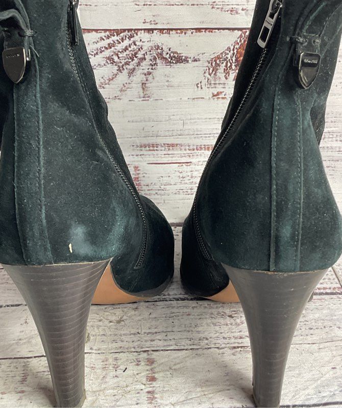 Coach Jemma Suede Ankle Heel Booties Black 8.5