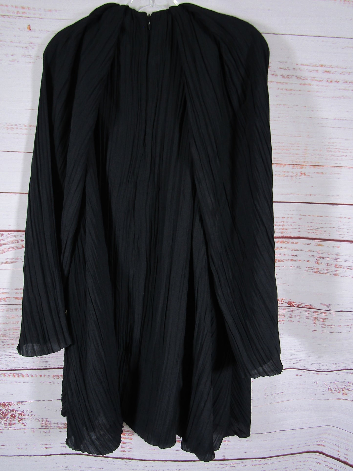 COS Women's Black Pleated Long Sleeve Plissé Dress Size 6