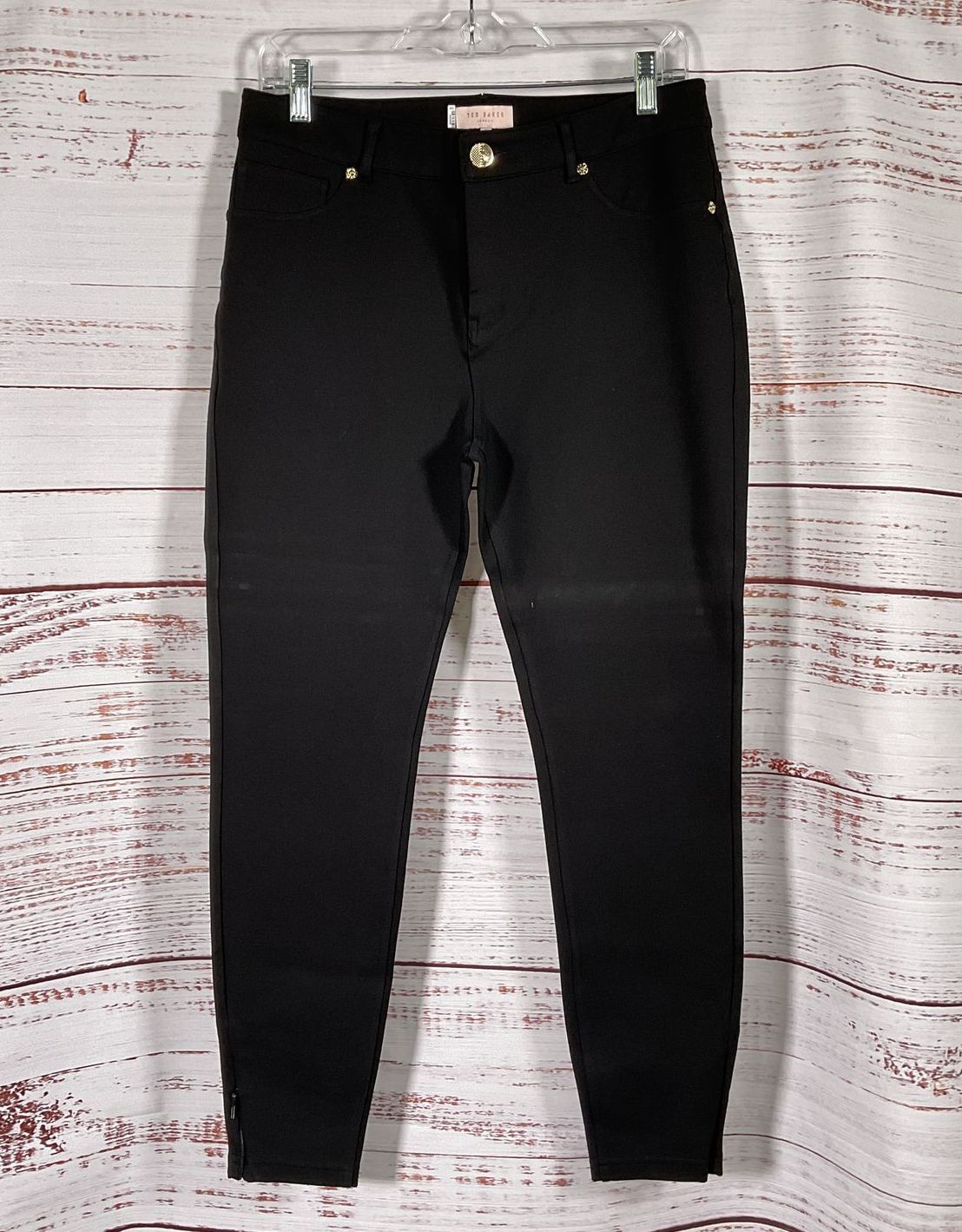 Ted Baker Zippered Ankles Stretch Ankle Pants Black 3