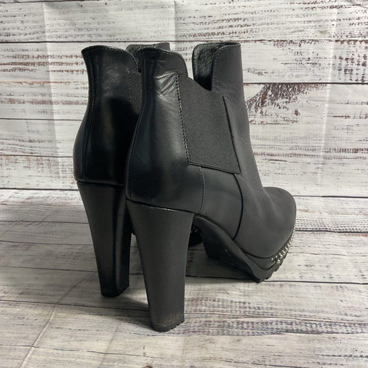 Allsaints Devora Black Leather Studded Pump Boot Women's Size 7.5 *DAMAGED*