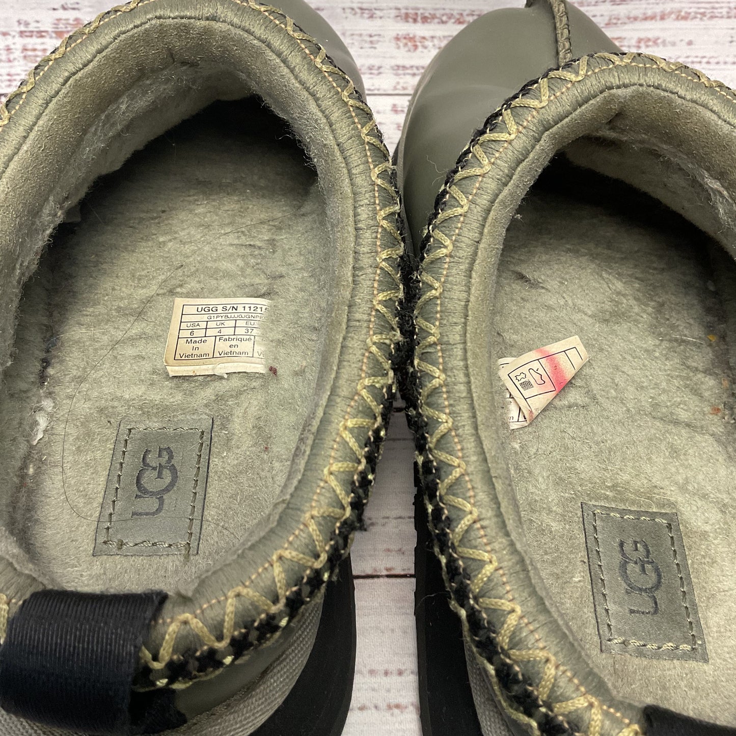 Ugg Tazz Green Seaweed Platform Slipper Women Size 6