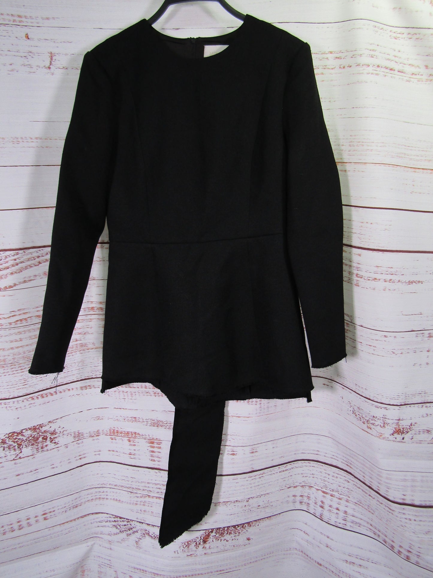 Misha Women's Black Unhemmed Blouse Size 8