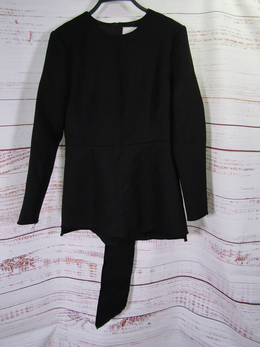 Misha Women's Black Unhemmed Blouse Size 8