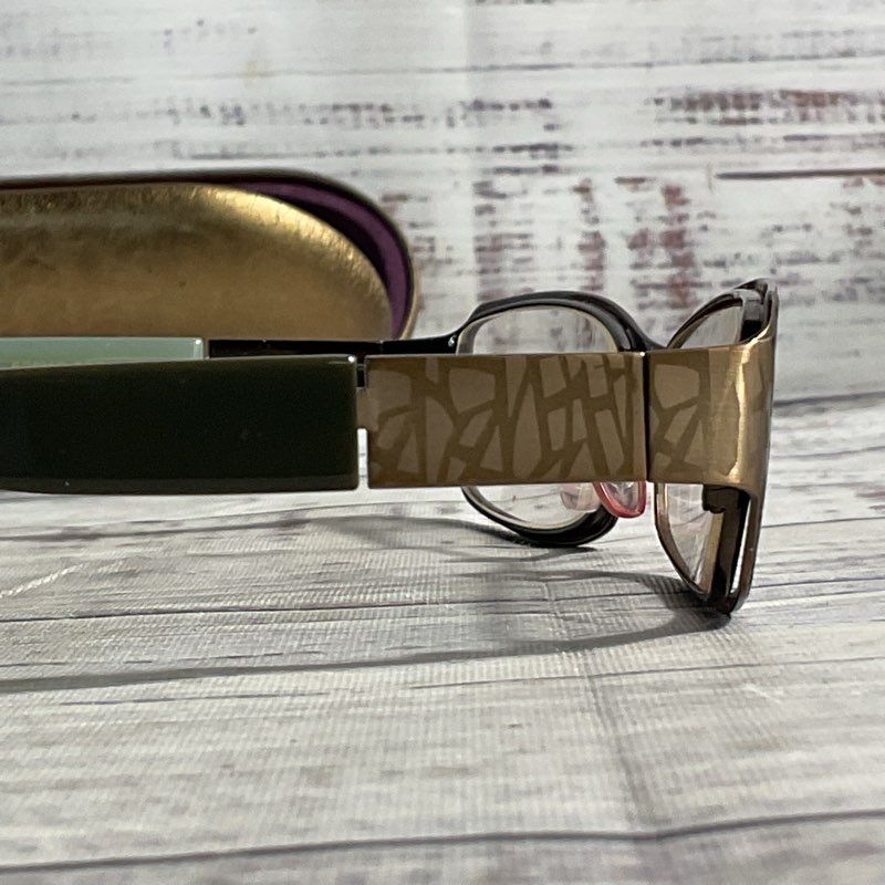 Nicole Miller Abstract Gold Sage Eyeglasses Frames Only Eyeglasses 52-16-135