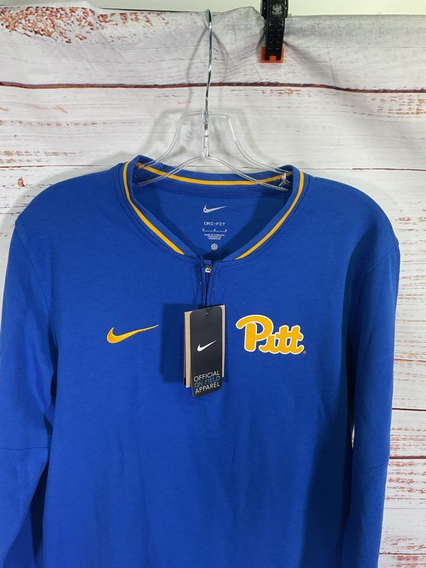 NWT Men's Nike Royal Pitt Panthers Coaches Quarter Zip Jacket Dri-Fit Size M