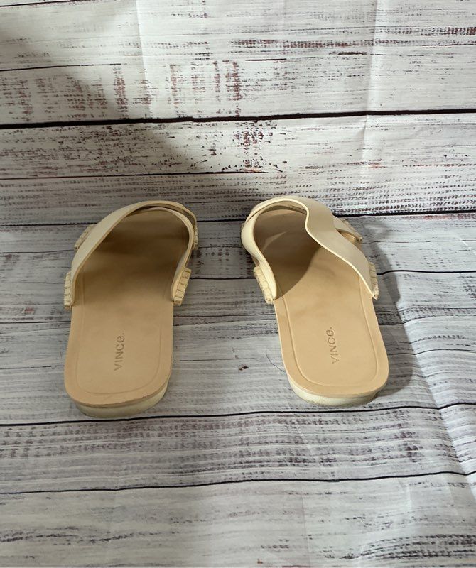 Vince Cream Nico Slide Leather Sandal Size 10