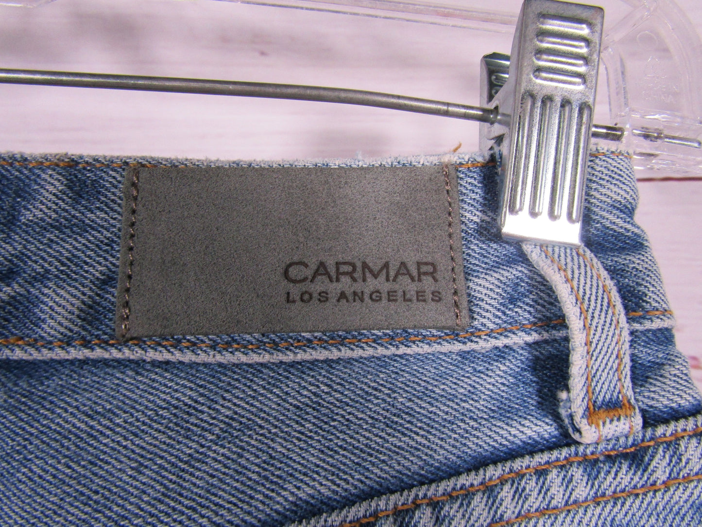 Carmar Colin Women's Blue Denim Cutout Chain Accent Skirt Size 23