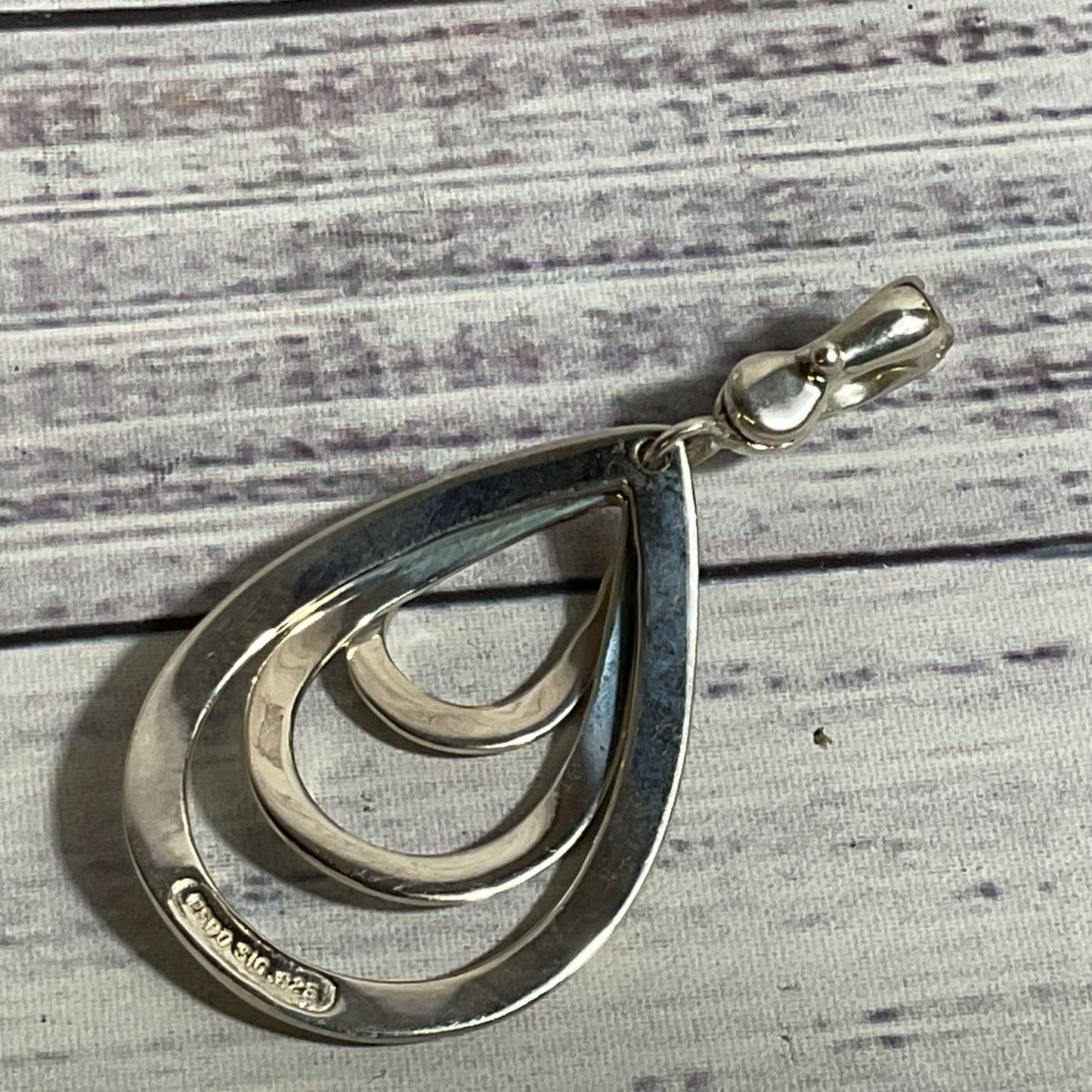 JOSEPH ESPOSITO (ESPO SIG) Sterling Multi Layer Teardrop 2.75" Pendant- 18.67g