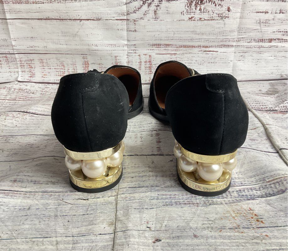 Jeffrey Campbell Suede Civil Block Heel Loafers Black 10