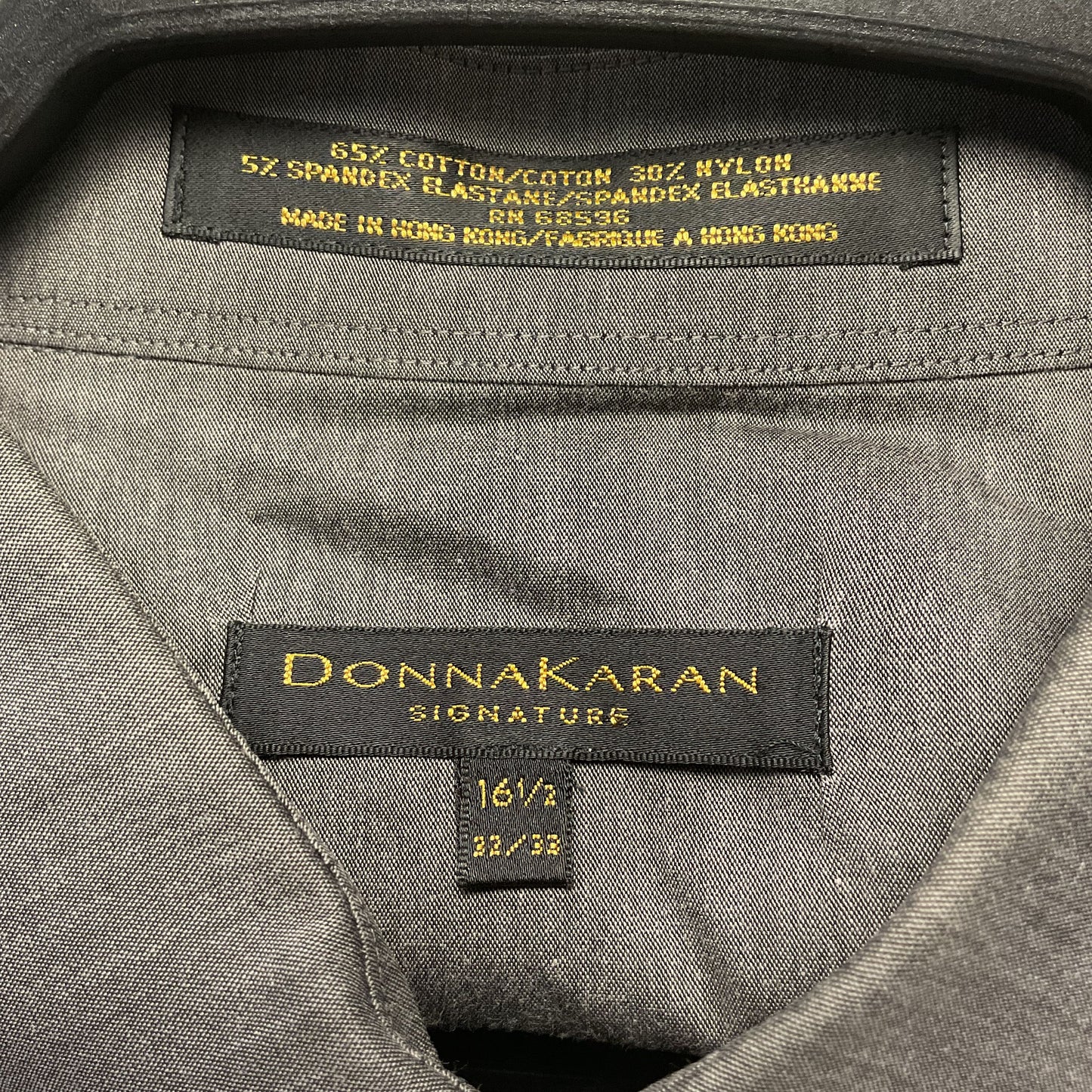 Donna Karan Grey Long Sleeve Button Down Dress Shirt - Size 16.5 32/33