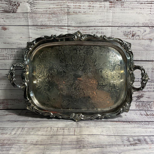 Vintage Eton Silver Inc. Plated Two Handle 20" Electric Warming Tray (No Chord)