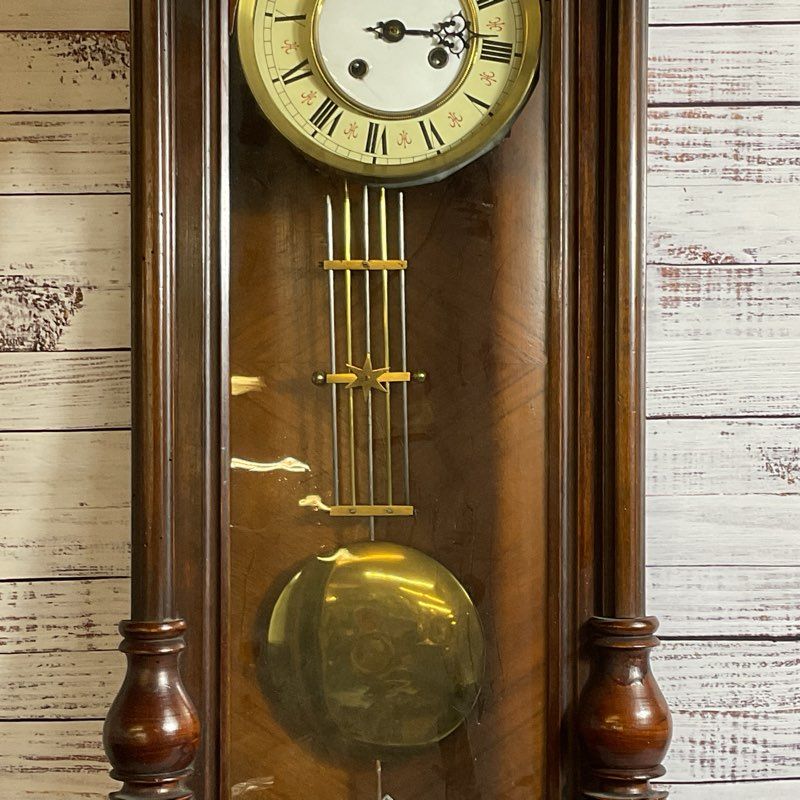 ANTIQUE PRANZ KULITZ Wood Victorian Wall Clock- 33"