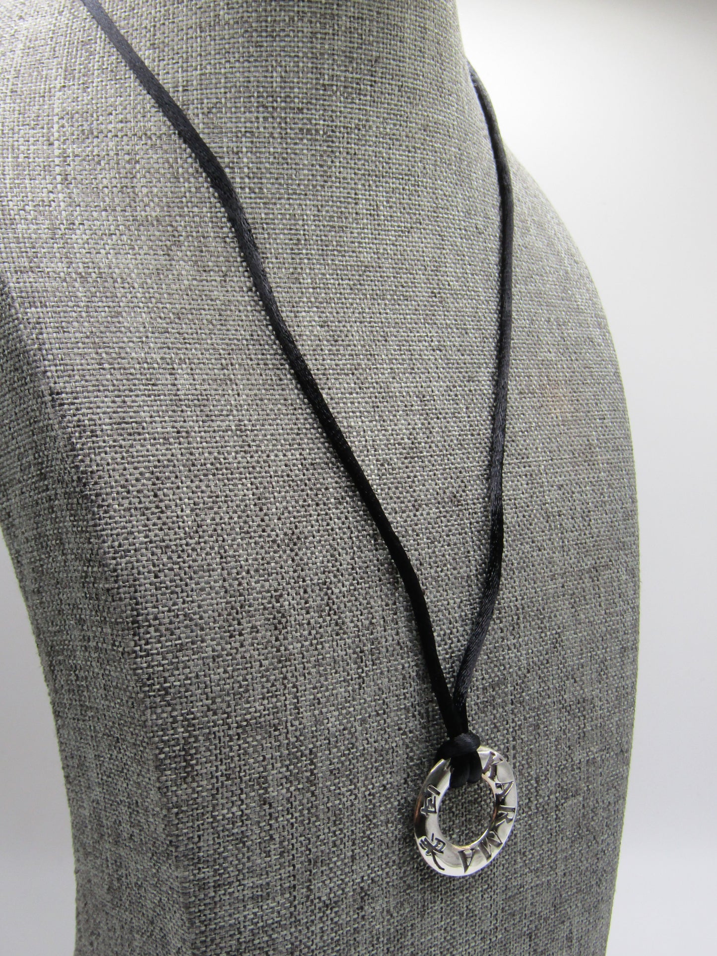 22.5" Sterling Silver Karma Cord Pendant Necklace