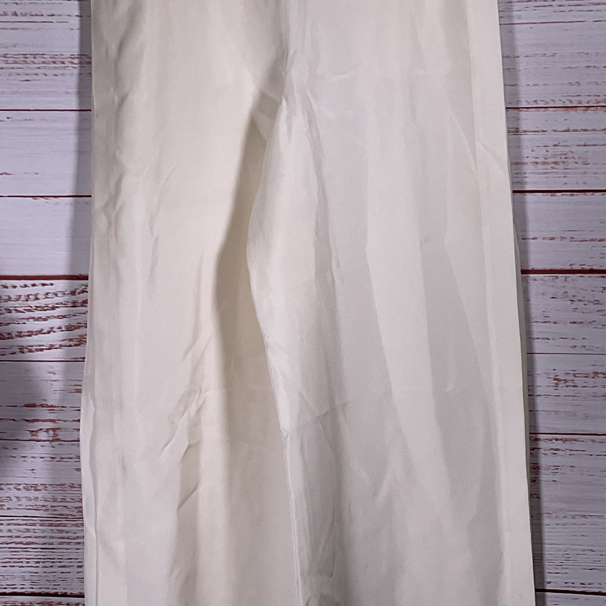ROSETTA GETTY Elegant White Silk Blend Wide-Leg Pants with Open Side Slits- SZ 8