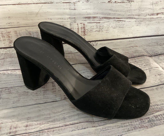 Creatures of Comfort Suede Block Mule Heels Black 7.5