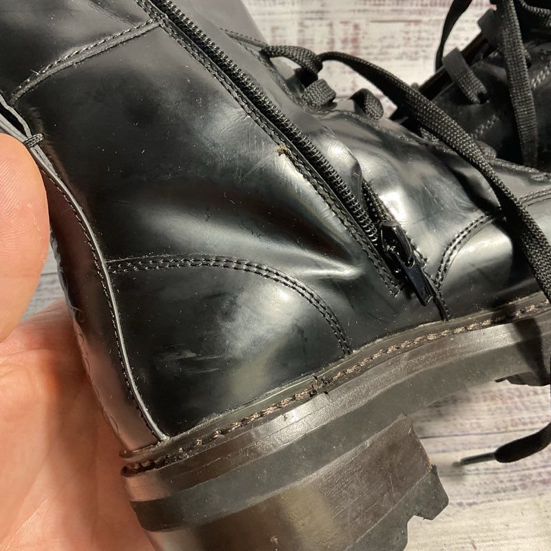 See By Chloe Mallory Buckled Black Leather Combat Boot Women's Size 5