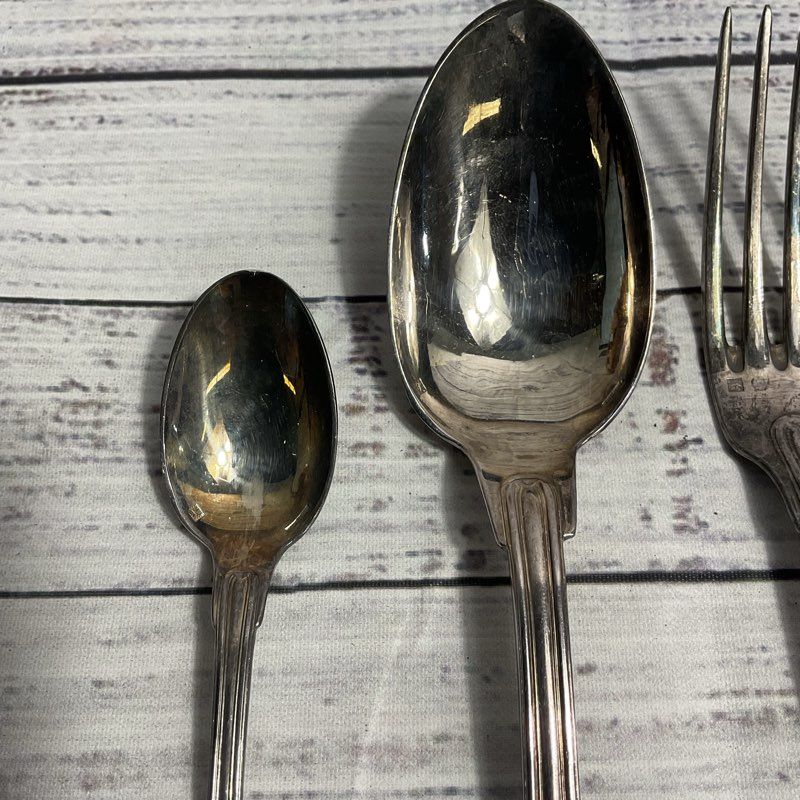 VTG. Ercuis Maintenon Shell Coquille Silver Plate Flatware 3 Pc. Serving Set