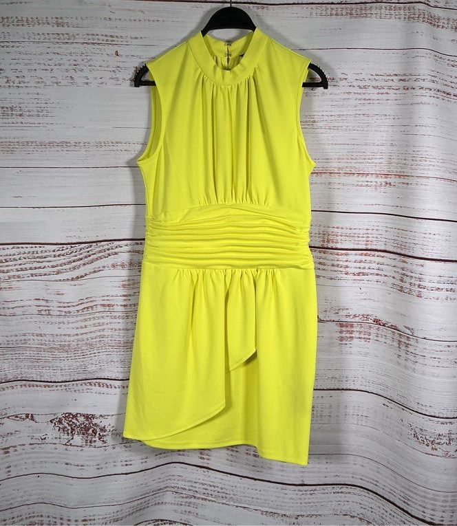 NWT Women's Nicole Miller Yellow Sleeveless Dress Size 6 Retail $179