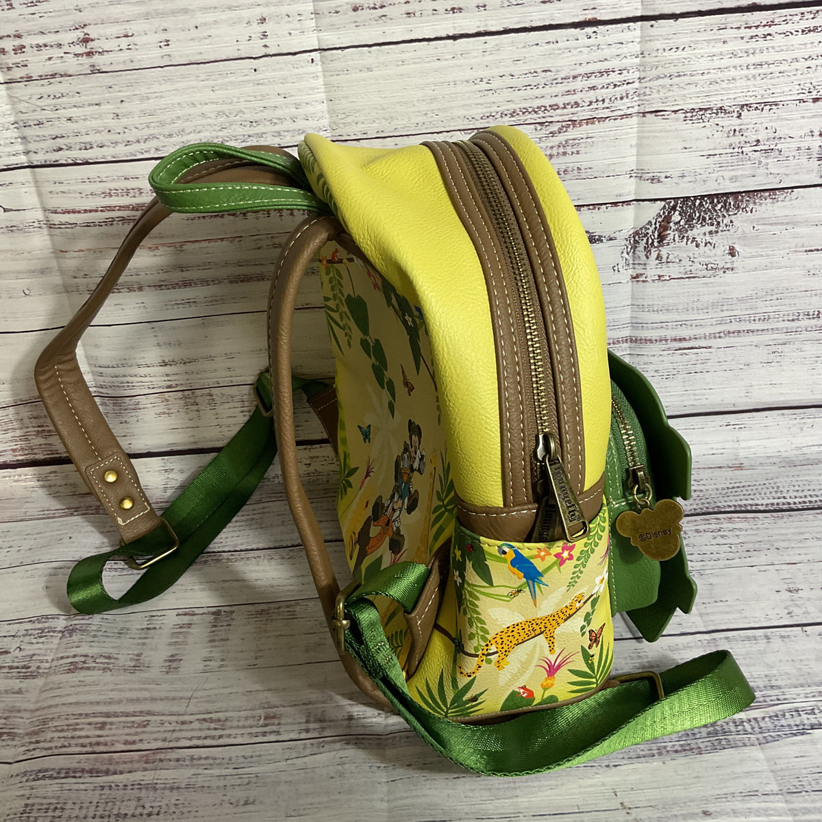 LOUNGEFLY Disney Mickey Friends Jungle Safari Glow in the Dark Backpack