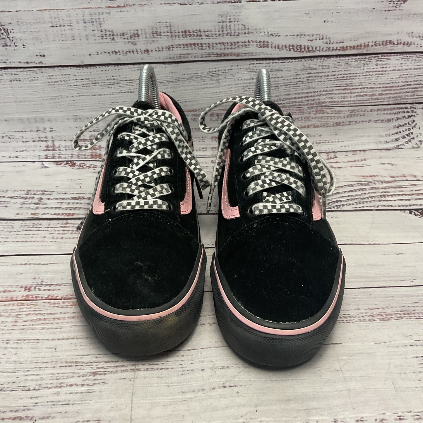 Vans x Lazy Oaf Black Pink Suede Sneaker Casual Shoe Size 6W 7.5M