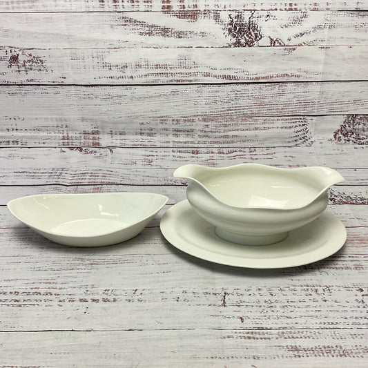 Haviland Gravy Boat And Canoe Bowl White Ceramic 7.5"