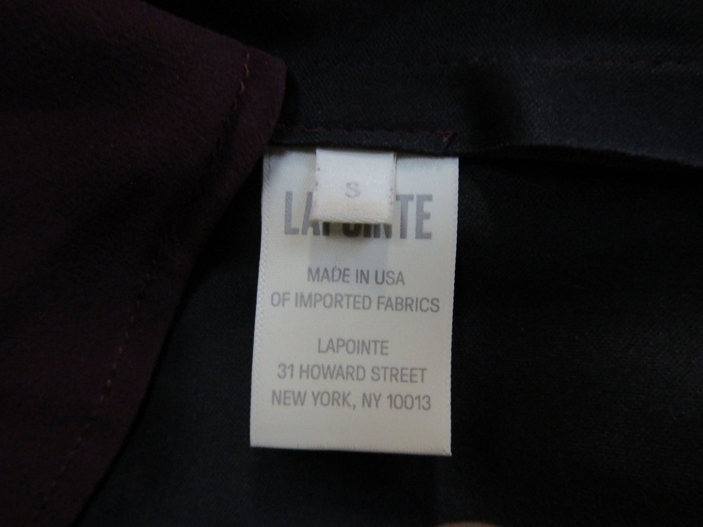 Lapointe Women's Plum Faux Leather Drawstring Wide Leg Pants Size S