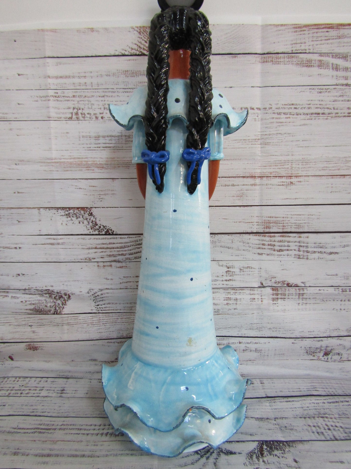 Faceless Flower Girl Sculpture by Liliana Mera Lime Made in Dominican Republic