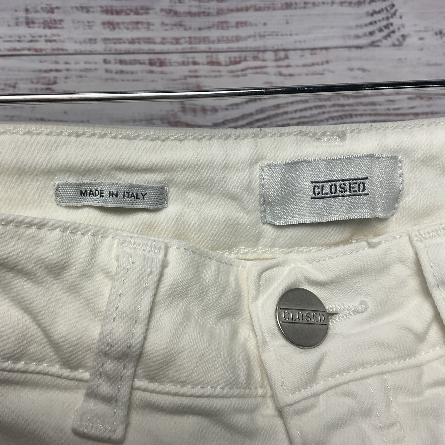 Closed White Pedal Pusher Cotton Blend Jeans Pants - Size 38